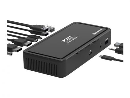 PORT connect - docking station - USB-C / Thunderbolt 3 - 2 x DP - 1GbE