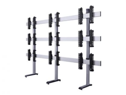 B-TECH System X BT8370 - stand - for 3x3 video wall - black with silver column