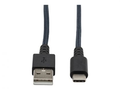 Eaton Tripp Lite Series Heavy Duty USB-A to USB C Charging Sync Cable Android M/M USB 2.0, UHMWPE and Aramid Fibers, Gray, 10 ft. (3 m) - USB-C cable - USB to 24 pin USB-C - 3.048 m