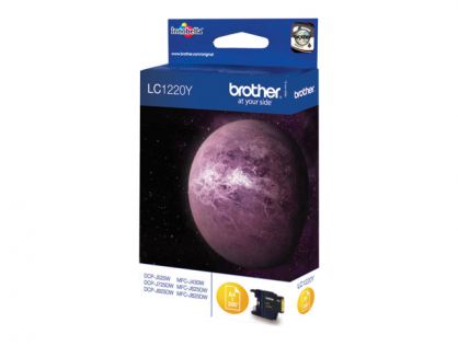 Brother LC1220Y - Yellow - original - blister with acoustic / electromagnetic alarm - ink cartridge - for Brother DCP-J525, DCP-J725, DCP-J925, MFC-J430, MFC-J625, MFC-J825, MyMio MFC-J825