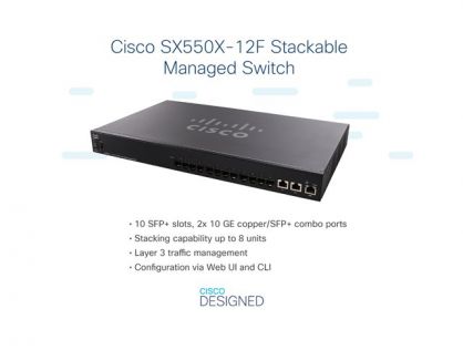 Cisco 550X Series SX550X-12F - switch - 12 ports - Managed - rack-mountable