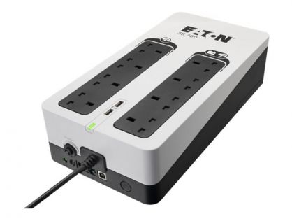 Eaton 3S Gen2 - UPS - BS, (4) UK, (4) UK surge only, USB charge (2), tower - AC 220/230/240 V - 420 Watt - 700 VA - 1-phase - 7 Ah - USB - output connectors: 8 - United Kingdom - black / white