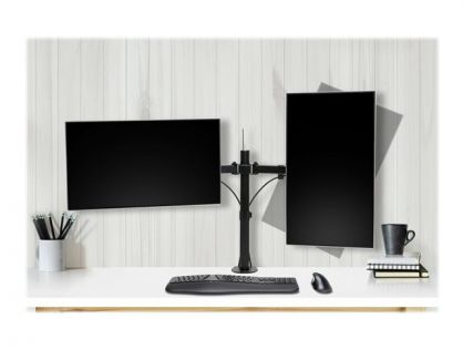 Kensington SmartFit Ergo Dual Extended Monitor Arm - Mounting kit - adjustable arm - for 2 monitors - metal - black - screen size: up to 32" - desktop, C-clamp, grommet, desk-mountable