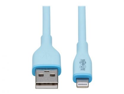 Eaton Tripp Lite Series Safe-IT USB-A to Lightning Sync/Charge Antibacterial Cable (M/M), Ultra Flexible, MFi Certified, Light Blue, 6 ft. (1.83 m) - Lightning cable - Lightning / USB - 1.83 m