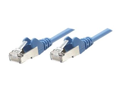 Intellinet Network Patch Cable, Cat5e, 15m, Blue, CCA, SF/UTP, PVC, RJ45, Gold Plated Contacts, Snagless, Booted, Lifetime Warranty, Polybag - patch cable - 15 m - blue