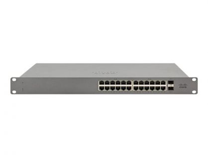 Cisco Meraki Go GS110-24P - Switch - Managed - 24 x 10/100/1000 (PoE+) + 2 x SFP (mini-GBIC) (uplink) - desktop, rack-mountable - PoE+ (195 W)