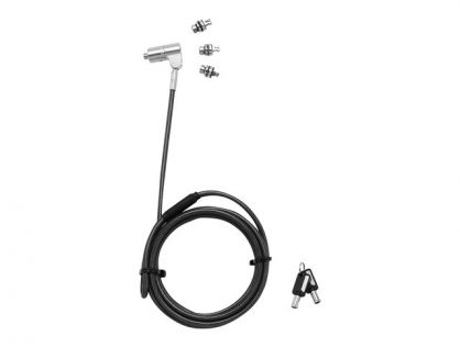 Universal Security Cable Lock, 3 Exchangeable heads fits all slots, keyed