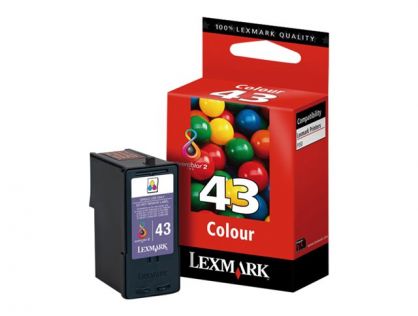 Lexmark Cartridge No. 43 - colour (cyan, magenta, yellow) - original - ink cartridge