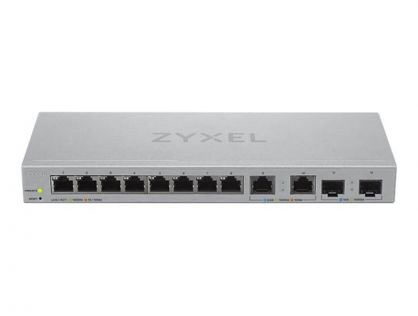 Zyxel XGS1210-12 - V2 - switch - Managed - 8 x 10/100/1000 + 2 x 100/1000/2.5G + 2 x 1 Gigabit / 10 Gigabit SFP+ (uplink) - desktop, wall-mountable