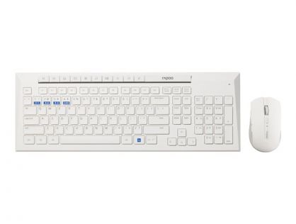 Rapoo 8200M - keyboard and mouse set - white