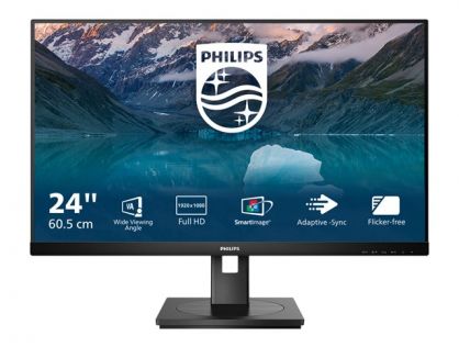 Philips 242S9JML - S Line - LED monitor - 24" (23.8" viewable) - 1920 x 1080 Full HD (1080p) @ 75 Hz - VA - 300 cd/m² - 3000:1 - 4 ms - HDMI, VGA, DisplayPort - speakers - black