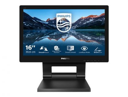 Philips B Line 162B9T - LED monitor - 16" (15.6" viewable) - touchscreen - 1366 x 768 @ 60 Hz - TN - 220 cd/m² - 500:1 - 4 ms - HDMI, DVI, DisplayPort, VGA - speakers - black texture
