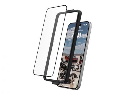 UAG Screen Protector for iPhone 15 Plus [6.7 in] - Clear/Black - Screen protector for mobile phone - glass - frame colour black - for Apple iPhone 15 Plus