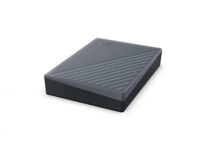 WD My Passport WDBRMD0040BGY-WESN - Hard drive - encrypted - 4 TB - external (portable) - USB 3.2 Gen 1 - 256-bit AES - silicon grey