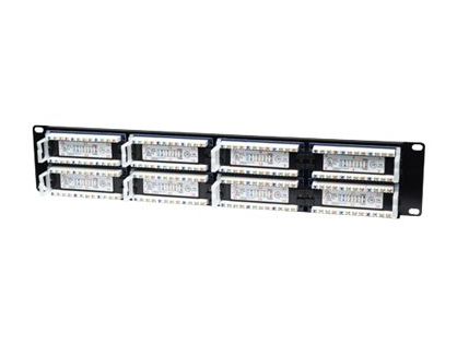 Intellinet Patch Panel, Cat5e, UTP, 48-Port, 2U, Black - patch panel - 2U - 19"