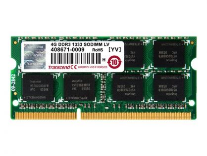 Transcend - DDR3L - module - 4 GB - SO-DIMM 204-pin - 1333 MHz / PC3L-10600 - unbuffered