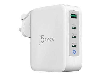 j5create JUP43130 power adapter - USB Type A, 3 x USB-C - 130 Watt