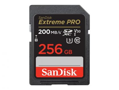 SanDisk Extreme Pro - Flash memory card - 256 GB - Video Class V30 / UHS-I U3 / Class10 - SDXC UHS-I