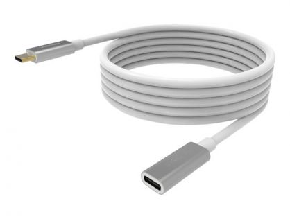 2 m USB C extension cable -USB 3.2 gen 1 5 gbps - supports 3 a charging current - USB C 3.2 (m) to USB C 3.2 (f) - outer diameter 4.5 mm - 22+30 awg - white