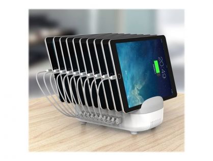 Compulocks 10 Ports USB Charging Dock Station With EU Plug - Charging station - 120 Watt - 2.4 A - 10 output connectors (USB)