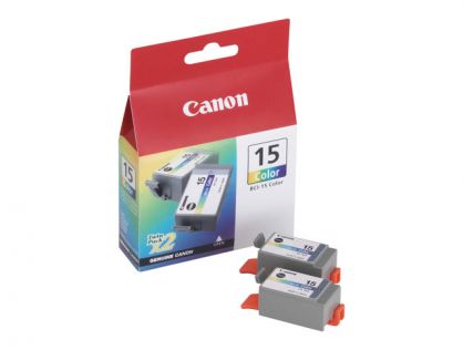 Canon BCI-15 C - 8191A002 - 1 x Cyan,1 x Magenta,1 x Yellow - Twinpack - Ink tank - For i70,80
