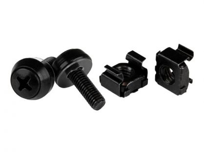 StarTech.com M5 x 12mm Screws and Cage Nuts - 100 Pack - M5 Mounting Screws and Cage Nuts for Server Rack and Cabinet - Black (CABSCREWM52B) - rack screws and nuts
