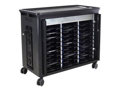 HP 30 Managed Charging Cart V2 - cart - open architecture - for 30 notebooks - HP black