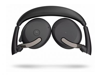 Jabra Evolve2 65 Flex MS Stereo - Headset - on-ear - Bluetooth - wireless - active noise cancelling - USB-C - black - Certified for Microsoft Teams