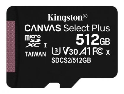 Kingston Canvas Select Plus - flash memory card - 512 GB - SDXC UHS-I