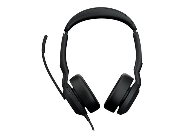 Jabra Evolve2 50 MS Stereo - Headset - on-ear - wired - active noise cancelling - USB-A - black - Zoom Certified, Certified for Microsoft Teams, Cisco Webex Certified, Alcatel-Lucent Certified, Unify Certified, Google Meet Certified, Amazon Chime Certifie