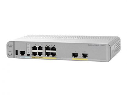 Cisco Catalyst 3560CX-8PT-S - Switch - Managed - 10 x 10/100/1000 (PoE+) - desktop, rack-mountable, DIN rail mountable, wall-mountable - PoE+ (146 W)