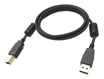2 m USB 2.0 micro B to A cable - gold plated connectors - ferrite core USB A end - bandwidth 480 mbps - over 65 percent coverage braided shield - USB A (m) to USB B (m) - outer diameter 4.5 mm - 28+24 awg - black
