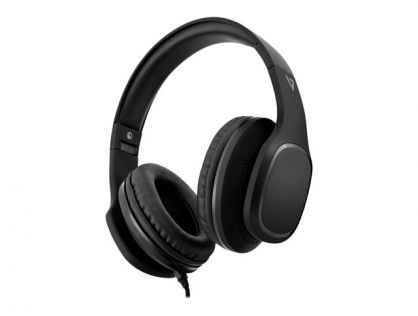 PREM 3.5MM OVER EAR HEADPHONES W/MIC CTRL FOLDABLE BLK IN