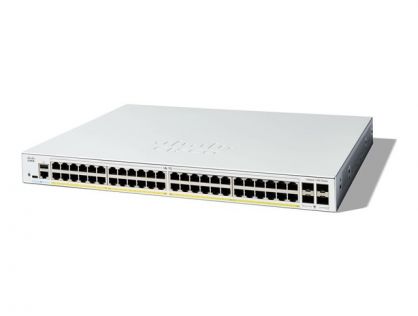 Cisco Catalyst 1300-48FP-4G - Switch - L3 - Managed - 48 x 10/100/1000 (PoE+) + 4 x Gigabit SFP - rack-mountable - PoE+ (740 W)