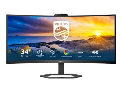 Philips 34E1C5600HE - 5000 Series - LED monitor - curved - 34" - 3440 x 1440 WQHD @ 100 Hz - VA - 300 cd/m² - 3000:1 - 4 ms - HDMI, DisplayPort, USB-C - speakers - textured black