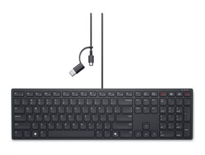 Dell Pro Silent Wired Collaboration Keyboard KB525C - Keyboard - USB, USB-C - QWERTY - US International - with 3 years NBD Advance Exchange