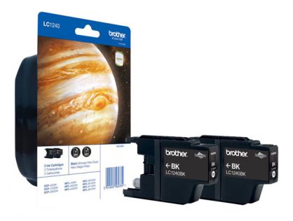 Brother LC1240 Twin-Pack - 2-pack - black - original - blister with accoustic / electromagnetic alarm - ink cartridge - for Brother DCP-J525, J725, J925, MFC-J430, J5910, J625, J6510, J6710, J6910, J825