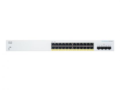 Cisco Business 220 Series CBS220-24P-4X - Switch - smart - 24 x 10/100/1000 (PoE+) + 4 x 10 Gigabit SFP+ (uplink) - rack-mountable - PoE+ (195 W)
