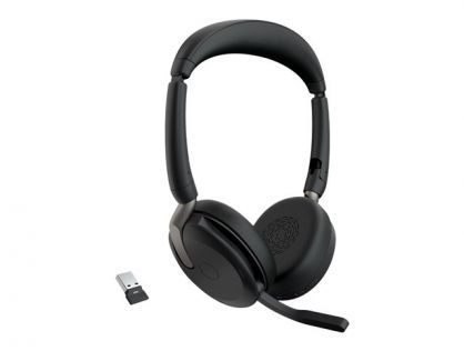 Jabra Evolve2 65 Flex UC Stereo - headset - USB-A - with wireless charging pad