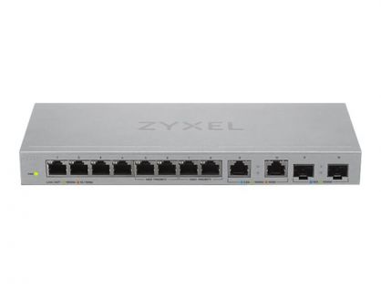 Zyxel XGS1010-12 - V2 - switch - Managed - 8 x 10/100/1000 + 2 x 100/1000/2.5G + 2 x 1 Gigabit / 10 Gigabit SFP+ (uplink) - desktop, wall-mountable