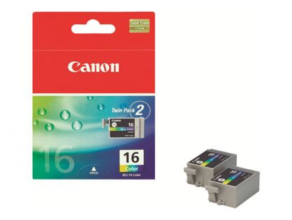 Canon BCI-16 C - 9818A002 - 1 x Yellow,1 x Cyan,1 x Magenta - Ink tank - For i90, PIXMA iP90,iP90v,mini220, SELPHY CP500,DS700,DS810
