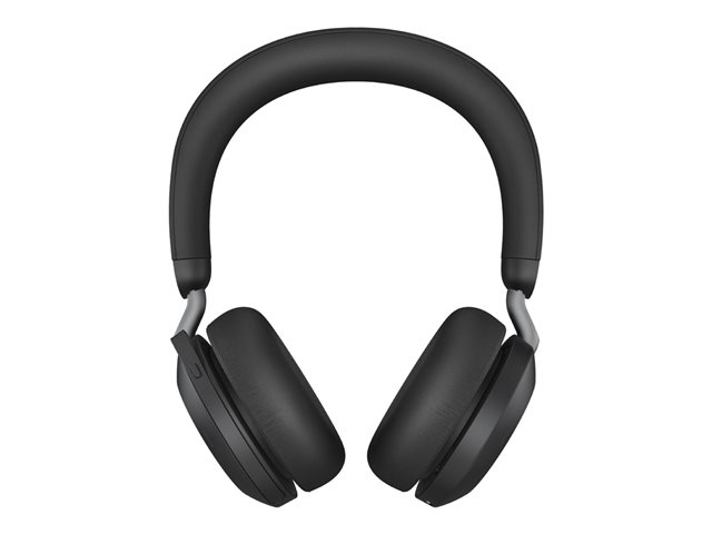 Jabra Evolve2 75 - Headset - on-ear - Bluetooth - wireless - active noise cancelling - USB-A - noise isolating - black - Certified for Microsoft Teams