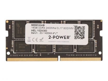 2-Power - DDR4 - 16 GB - SO-DIMM 260-pin - 2400 MHz / PC4-19200 - CL17 - 1.2 V - unbuffered - non-ECC - for HP Workstation Z2 Mini G3 Entry, Z2 Mini G3 Performance