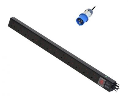 LINDY 12 Way UK Mains Sockets Vertical PDU with Commando Plug - power distribution unit - 4000 Watt