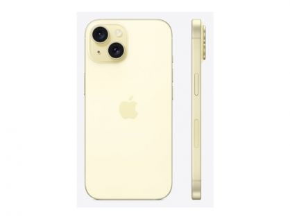 Apple iPhone 15 - 5G smartphone - dual-SIM / Internal Memory 128 GB - OLED display - 6.1" - 2556 x 1179 pixels - 2x rear cameras 48 MP, 12 MP - front camera 12 MP - yellow