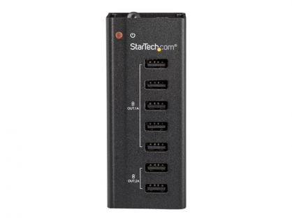 StarTech.com 7 Port USB Charging Station with 5x 1A Ports and 2x 2A Ports charging strip - + AC power adapter - USB