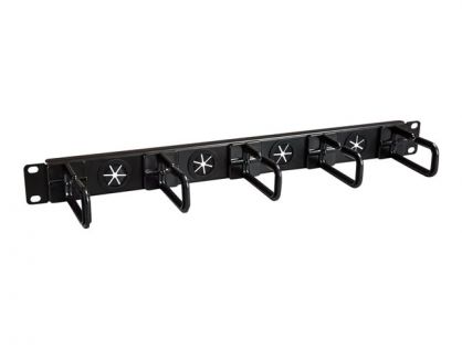 StarTech.com 1U 19" Cable Management Organizer, D Ring Hook Network/Server Rack Cord Manager, Data Center Horizontal Wire Panel with Passthrough Holes with Mounting Hardware, EIA/ECA-310-E - 1U Ring Hook Organizer (CABLMANAGERH) - rack cable management ki