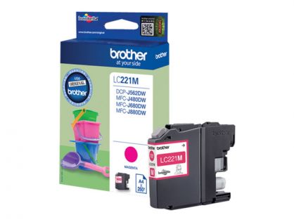 Brother LC221M - Magenta - original - blister - ink cartridge - for Brother DCP-J562DW, MFC-J480DW, MFC-J680DW, MFC-J880DW