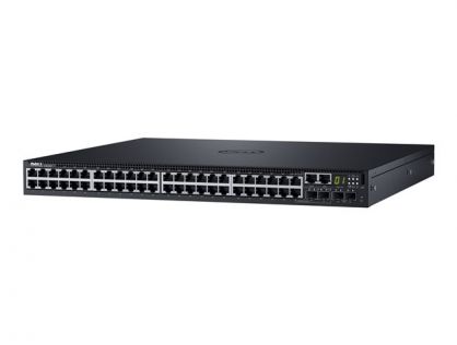 Dell Networking S3148P - Switch - L3 - Managed - 48 x 10/100/1000 (PoE+) + 2 x 10 Gigabit SFP+ + 2 x combo Gigabit SFP - front to back airflow - rack-mountable - PoE+ (30.8 W) - Dell Smart Value - with 1 Year Dell ProSupport