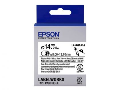 Epson LabelWorks LK-6WBA14 - Black on white - Roll (1.4 cm x 2.5 m) 1 roll(s) tube - for LabelWorks LW-1000P, LW-300L, LW-400L, LW-600P, LW-700, LW-900P, LW-Z700FK, LW-Z900FK